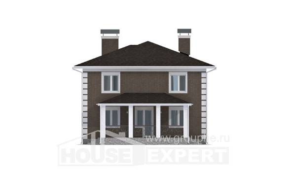 185-002-П Проект двухэтажного дома, скромный дом из бризолита Хасавюрт, House Expert