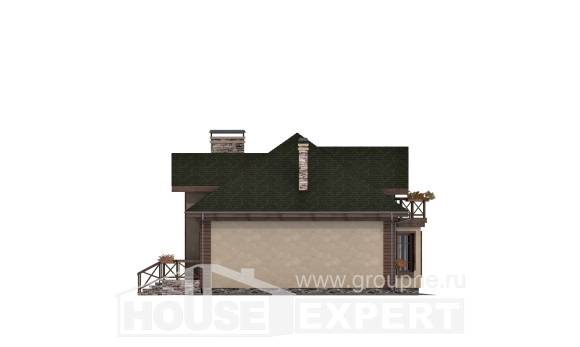 180-010-П Проект двухэтажного дома мансардой и гаражом, современный коттедж из блока Кизилюрт, House Expert