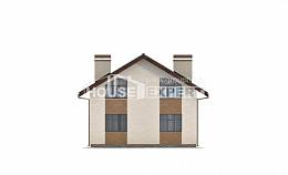 170-002-П Проект двухэтажного дома мансардой, бюджетный дом из газобетона Дербент, House Expert