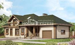 180-010-П Проект двухэтажного дома с мансардой, гараж, современный домик из газобетона Хасавюрт, House Expert