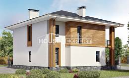 180-015-П Проект двухэтажного дома, уютный загородный дом из пеноблока Махачкала, House Expert