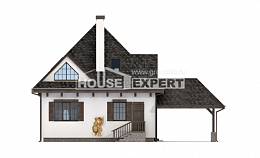110-002-Л Проект двухэтажного дома мансардный этаж и гаражом, классический коттедж из теплоблока Кизилюрт, House Expert