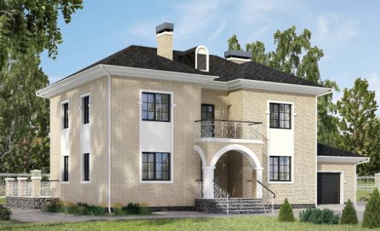 180-006-П Проект двухэтажного дома, гараж, классический загородный дом из кирпича Каспийск | Проекты домов от House Expert