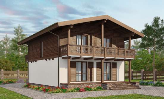150-016-Л Проект двухэтажного дома с мансардным этажом, простой дом из газобетона Буйнакск | Проекты домов от House Expert