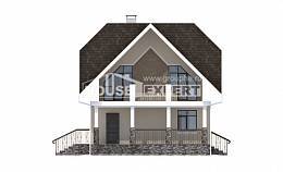 125-001-Л Проект двухэтажного дома с мансардным этажом, небольшой домик из арболита Хасавюрт, House Expert
