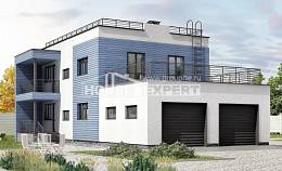 180-012-Л Проект двухэтажного дома и гаражом, красивый домик из кирпича Дербент, House Expert