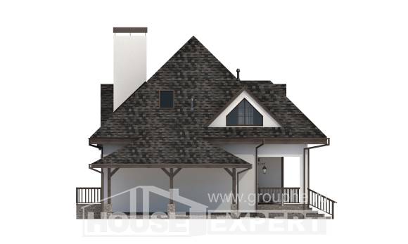 110-002-Л Проект двухэтажного дома мансардой, гараж, небольшой коттедж из блока Буйнакск, House Expert