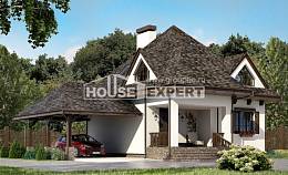 110-002-Л Проект двухэтажного дома мансардный этаж, гараж, недорогой дом из поризованных блоков Дербент, House Expert