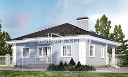 100-001-П Проект одноэтажного дома, простой загородный дом из блока Дербент, House Expert