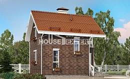 045-001-Л Проект двухэтажного дома с мансардой, недорогой домик из газобетона Дербент, House Expert