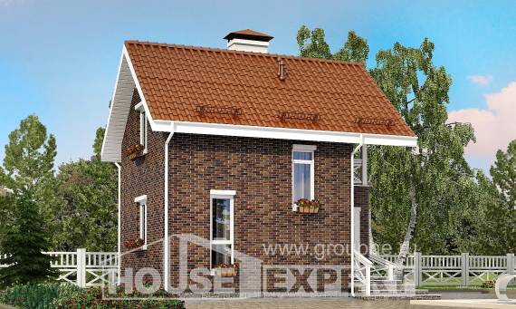 045-001-Л Проект двухэтажного дома с мансардой, недорогой домик из газобетона Дербент, House Expert