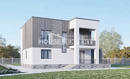 150-017-П Проект двухэтажного дома, классический загородный дом из теплоблока Кизляр, House Expert