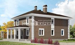 185-002-П Проект двухэтажного дома, скромный коттедж из пеноблока Дербент, House Expert
