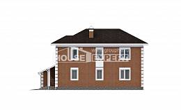 220-004-Л Проект двухэтажного дома и гаражом, красивый коттедж из кирпича Дербент, House Expert