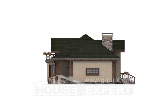 180-010-П Проект двухэтажного дома с мансардой, гараж, классический дом из блока Махачкала, House Expert