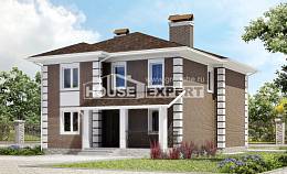 185-002-П Проект двухэтажного дома, бюджетный загородный дом из пеноблока Хасавюрт, House Expert