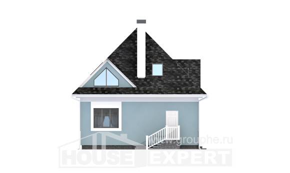 110-001-Л Проект двухэтажного дома мансардой, небольшой домик из пеноблока Хасавюрт, House Expert