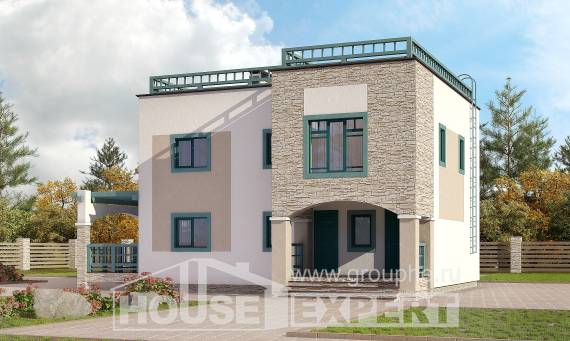 150-010-П Проект двухэтажного дома, компактный дом из кирпича Кизляр, House Expert