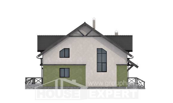 120-003-П Проект двухэтажного дома с мансардным этажом, скромный дом из пеноблока Кизилюрт, House Expert