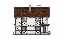 180-004-Л Проект двухэтажного дома мансардный этаж и гаражом, бюджетный коттедж из кирпича Хасавюрт, House Expert