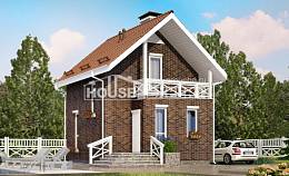 045-001-Л Проект двухэтажного дома с мансардным этажом, экономичный домик из твинблока Кизилюрт, House Expert