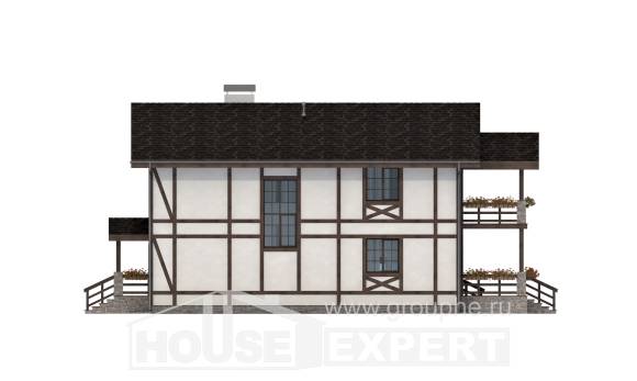 250-002-Л Проект двухэтажного дома с мансардой и гаражом, классический дом из кирпича Кизляр, House Expert