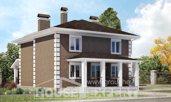 185-002-П Проект двухэтажного дома, доступный коттедж из керамзитобетонных блоков Каспийск, House Expert