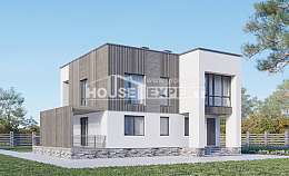 150-017-П Проект двухэтажного дома, современный домик из пеноблока Махачкала, House Expert