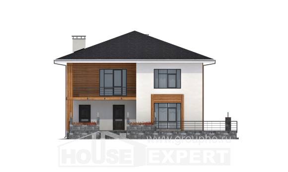 180-015-П Проект двухэтажного дома, доступный дом из арболита Дербент, House Expert
