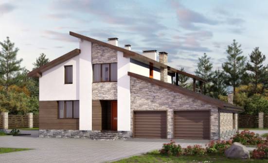 240-004-П Проект двухэтажного дома мансардой, гараж, средний загородный дом из поризованных блоков Кизляр | Проекты домов от House Expert