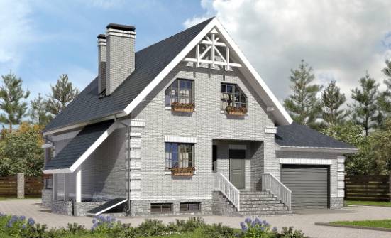 200-009-П Проект трехэтажного дома с мансардой и гаражом, просторный коттедж из арболита Избербаш | Проекты домов от House Expert