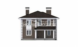 185-002-П Проект двухэтажного дома, бюджетный домик из поризованных блоков Кизляр, House Expert