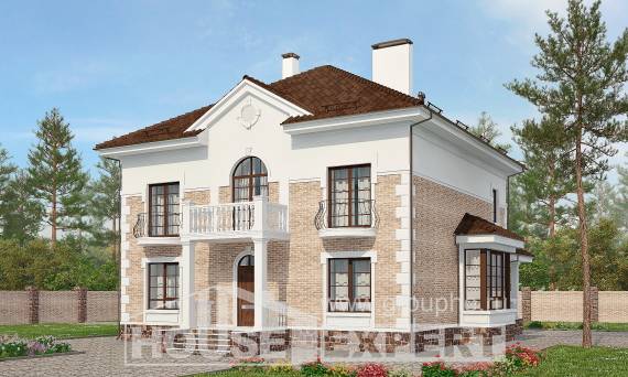 220-008-П Проект двухэтажного дома, просторный коттедж из кирпича Кизляр, House Expert