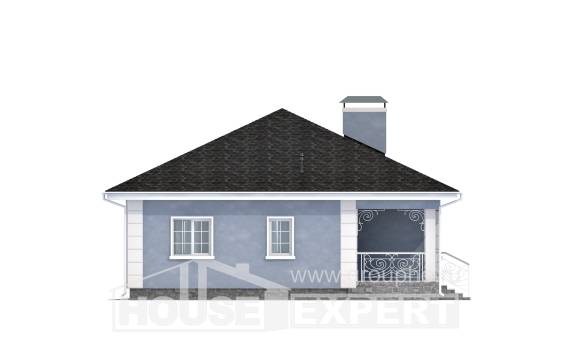 100-001-П Проект одноэтажного дома, экономичный загородный дом из поризованных блоков Избербаш, House Expert