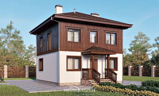 100-006-Л Проект двухэтажного дома, компактный загородный дом из поризованных блоков Кизляр | Проекты домов от House Expert