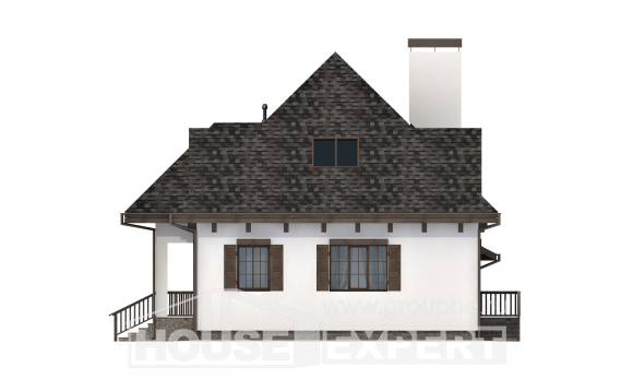 110-002-Л Проект двухэтажного дома мансардой и гаражом, уютный домик из пеноблока Кизляр, House Expert