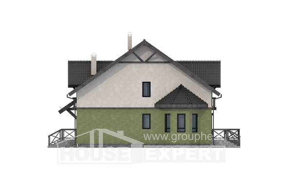120-003-П Проект двухэтажного дома с мансардой, небольшой дом из арболита Кизилюрт, House Expert