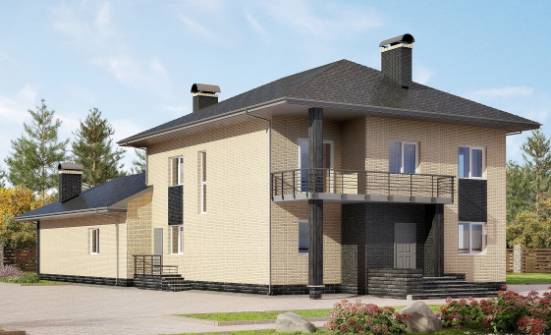 305-003-Л Проект двухэтажного дома, большой загородный дом из пеноблока Кизилюрт | Проекты домов от House Expert