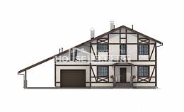 250-002-Л Проект двухэтажного дома мансардой, гараж, средний коттедж из кирпича Дербент, House Expert