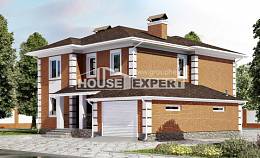 220-004-Л Проект двухэтажного дома и гаражом, средний домик из кирпича Каспийск, House Expert