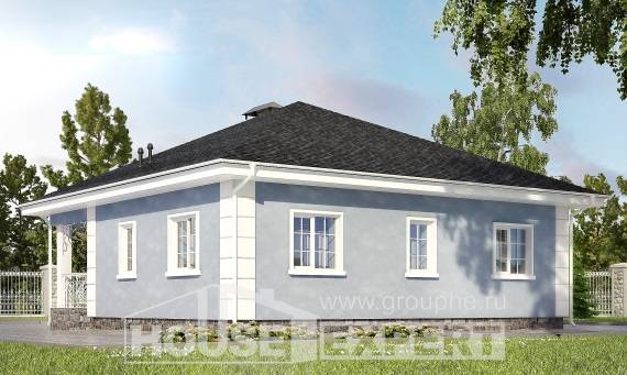 100-001-П Проект одноэтажного дома, доступный домик из бризолита Каспийск, House Expert