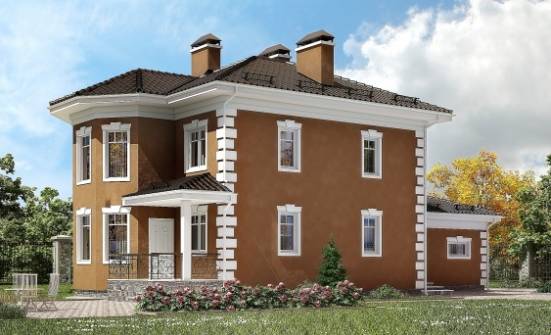 150-006-П Проект двухэтажного дома и гаражом, доступный загородный дом из бризолита Избербаш | Проекты домов от House Expert