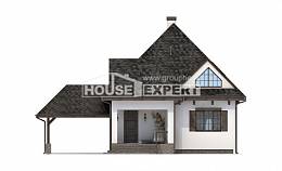 110-002-Л Проект двухэтажного дома с мансардным этажом и гаражом, доступный дом из пеноблока Хасавюрт, House Expert
