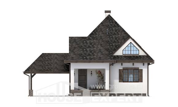 110-002-Л Проект двухэтажного дома с мансардным этажом и гаражом, доступный дом из пеноблока Хасавюрт, House Expert