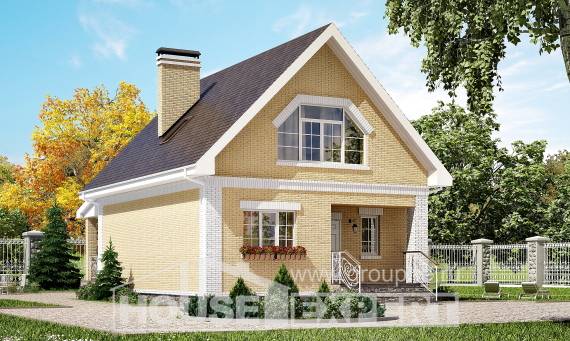 130-004-П Проект двухэтажного дома мансардой, уютный дом из бризолита Хасавюрт, House Expert