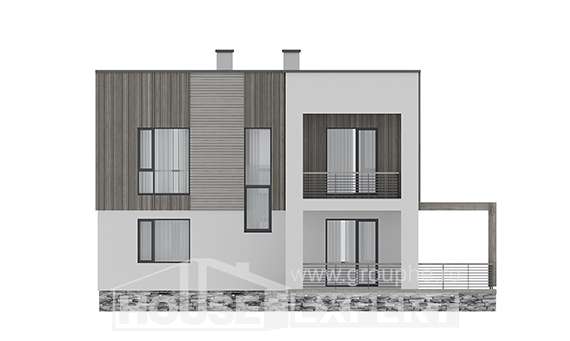 150-017-П Проект двухэтажного дома, скромный загородный дом из теплоблока Буйнакск, House Expert