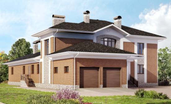 520-002-Л Проект трехэтажного дома, гараж, большой коттедж из теплоблока Кизляр | Проекты домов от House Expert