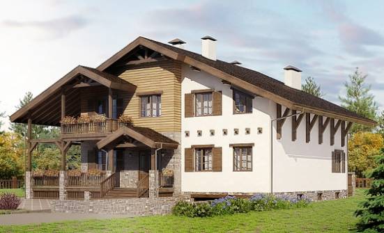 400-004-П Проект трехэтажного дома с мансардой, гараж, классический домик из кирпича Хасавюрт | Проекты домов от House Expert