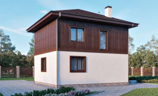 100-006-Л Проект двухэтажного дома, компактный загородный дом из поризованных блоков Кизляр | Проекты домов от House Expert