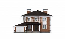 220-004-Л Проект двухэтажного дома, гараж, красивый дом из кирпича Дербент, House Expert